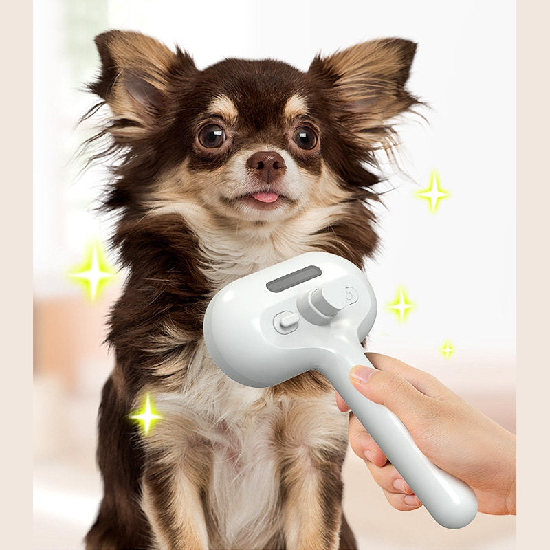 Self-Cleaning Mist-Enhanced Pet Grooming Comb