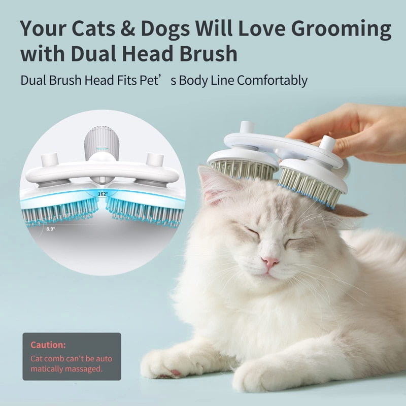 Double-Head Negative Ion Self-Cleaning Pet Brush