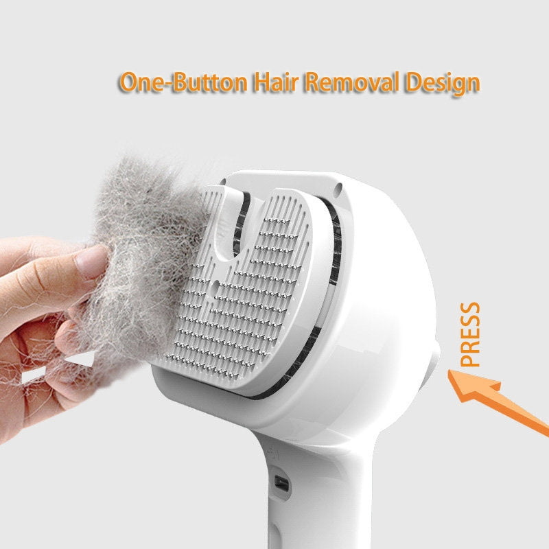 Self-Cleaning Mist-Enhanced Pet Grooming Comb