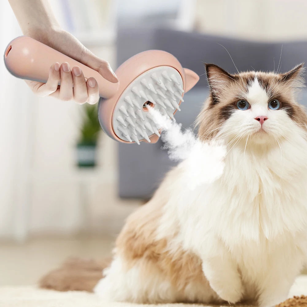 Rechargeable Steam Grooming & Self-Cleaning Pet Brush
