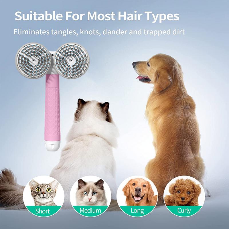 Double-Head Negative Ion Self-Cleaning Pet Brush