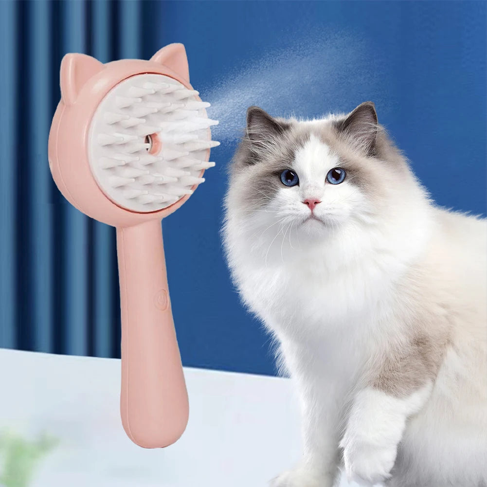 Rechargeable Steam Grooming & Self-Cleaning Pet Brush