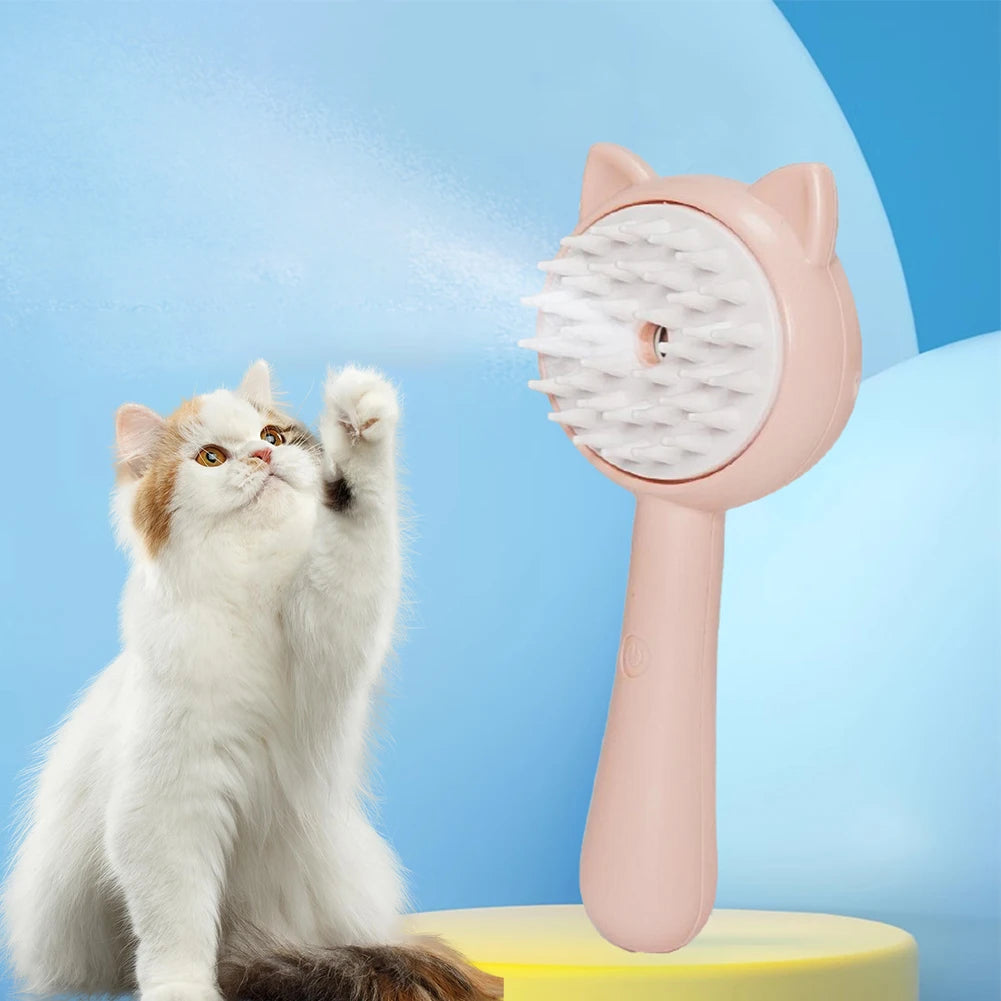 Rechargeable Steam Grooming & Self-Cleaning Pet Brush