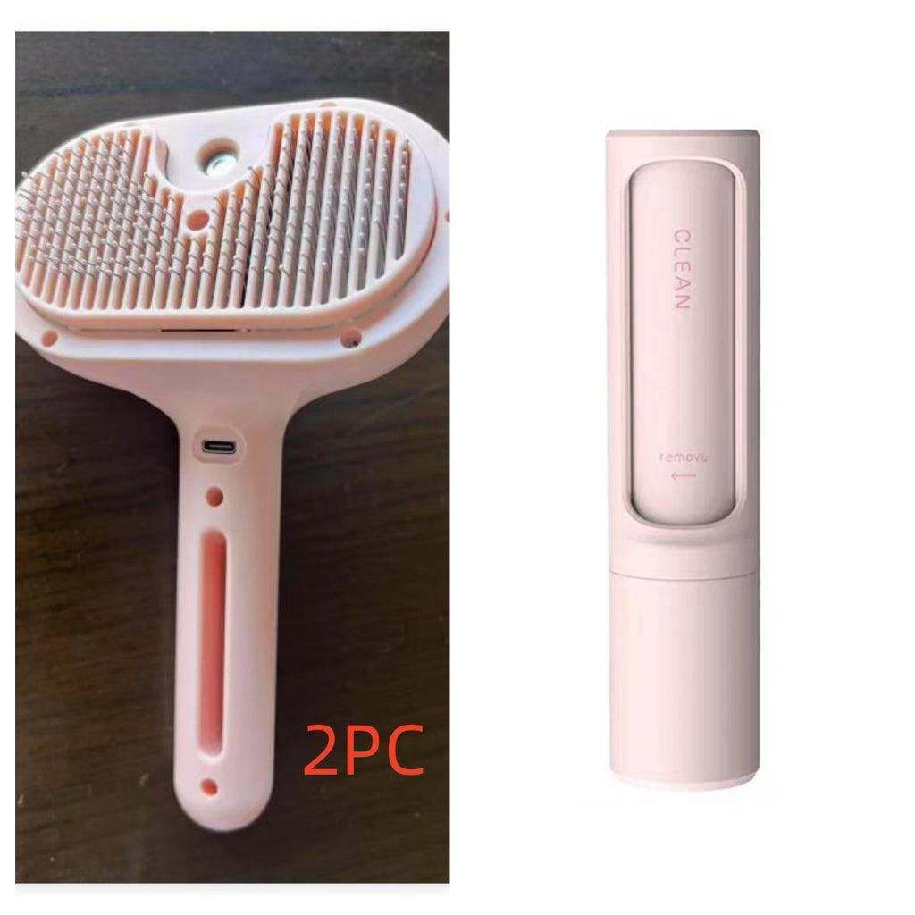 Self-Cleaning Mist-Enhanced Pet Grooming Comb