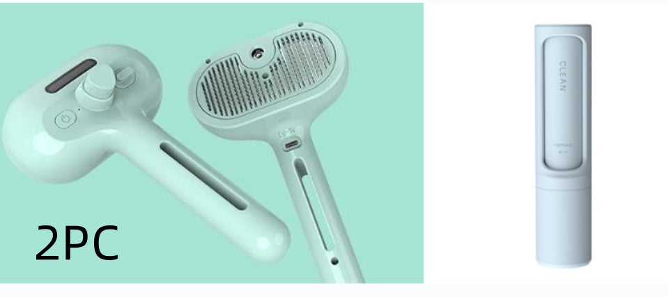 Self-Cleaning Mist-Enhanced Pet Grooming Comb