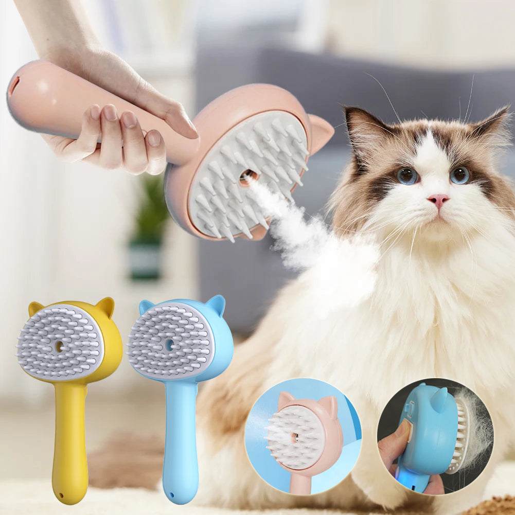 Rechargeable Steam Grooming & Self-Cleaning Pet Brush